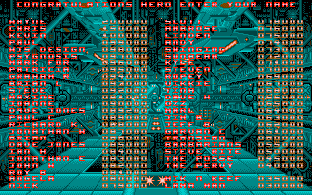 Anarchy Amiga Screenshot: High scores.