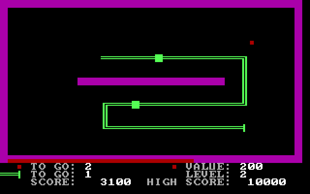 PacWorm IBM PC/Compatibles Screenshot: The game adds additional barriers as you complete each level.