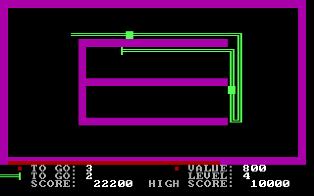PacWorm IBM PC/Compatibles Screenshot: Uh oh, am I trapped?