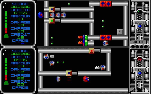 Captain Fizz Meets the Blaster-Trons Atari ST Screenshot: The arrows indicate one way paths.