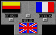 Captain Fizz Meets the Blaster-Trons for Atari ST - Language selection.