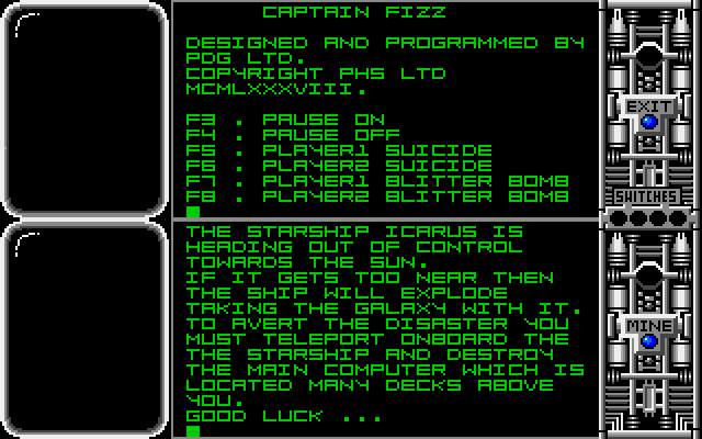 Captain Fizz Meets the Blaster-Trons Amiga Screenshot: Your mission...