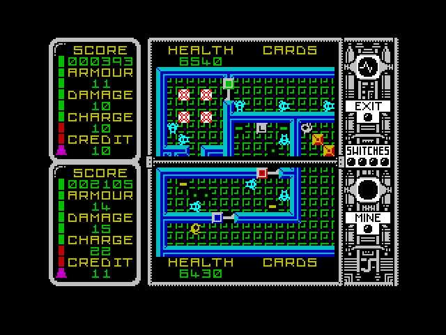 Captain Fizz Meets the Blaster-Trons ZX Spectrum Screenshot: Deadly enemies are everywhere!