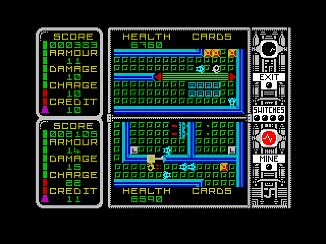 Captain Fizz Meets the Blaster-Trons ZX Spectrum Screenshot: I'll need to find a way past that force field...