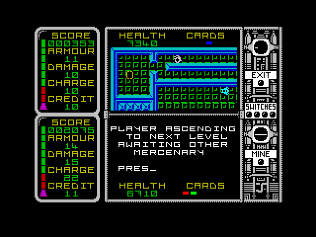 Captain Fizz Meets the Blaster-Trons ZX Spectrum Screenshot: One player reached the next level...