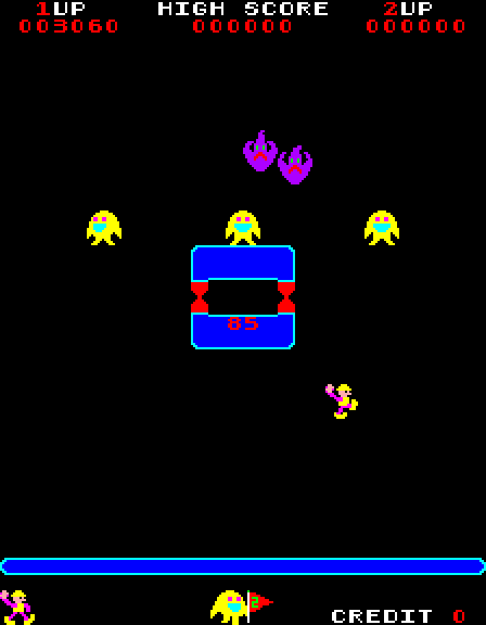 Naughty Boy Arcade Screenshot: Starting the second level.
