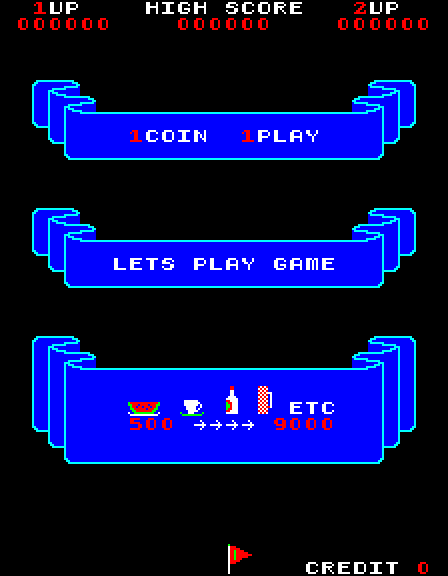 Naughty Boy Arcade Screenshot: Game attract mode.