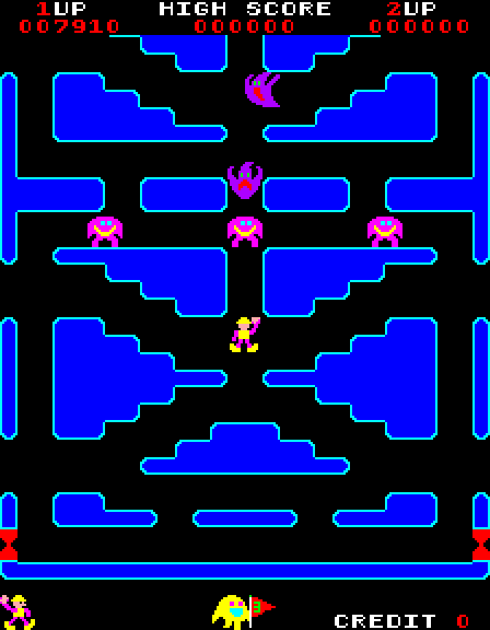 Naughty Boy Arcade Screenshot: Start of round 3.
