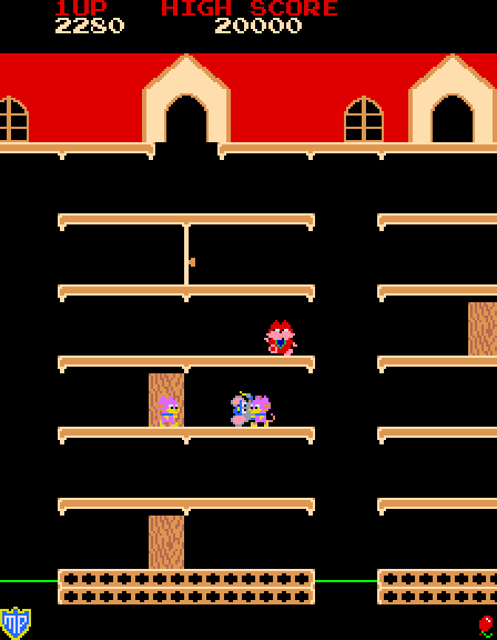 Mappy Arcade Screenshot: I was caught!