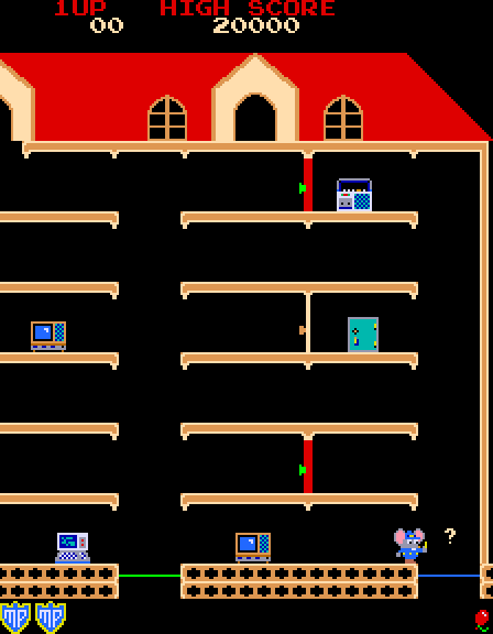 Mappy Arcade Screenshot: Game start.