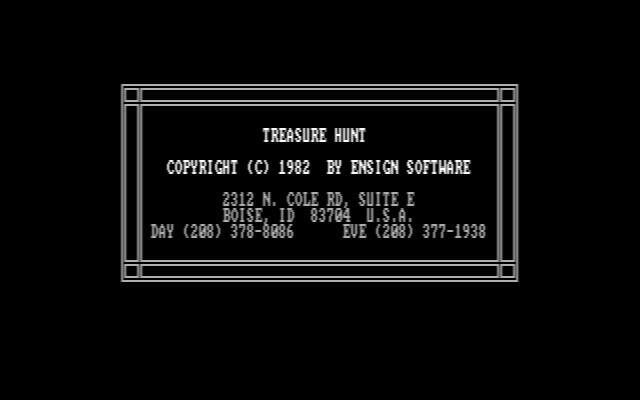 Treasure Hunt IBM PC/Compatibles Screenshot: Title screen.