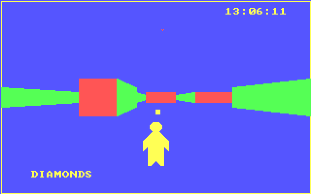 Treasure Hunt IBM PC/Compatibles Screenshot: The yellow box represents a treasure.