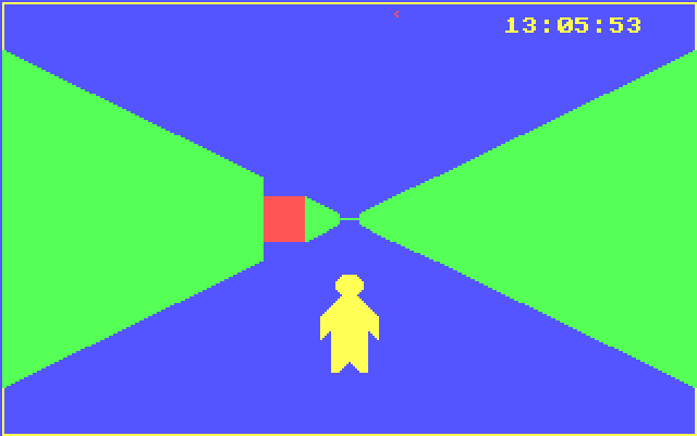 Treasure Hunt IBM PC/Compatibles Screenshot: Exploring the maze.