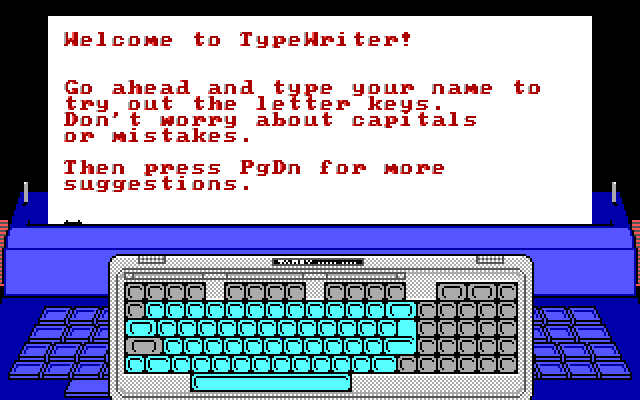 FUNdamentals, The IBM PC/Compatibles Screenshot: Practice typing...