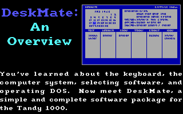 FUNdamentals, The IBM PC/Compatibles Screenshot: DeskMate overview.