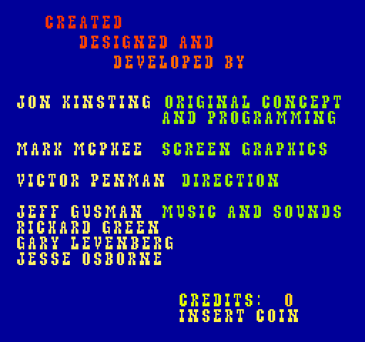Chicken Shift Arcade Screenshot: Game credits.