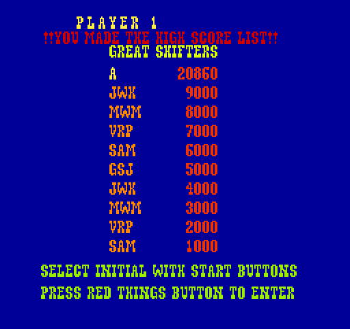 Chicken Shift Arcade Screenshot: A new high score.