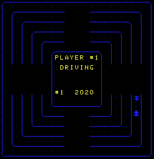 Crash Arcade Screenshot: Both cars stuck in a lane, no avoiding a crash now...