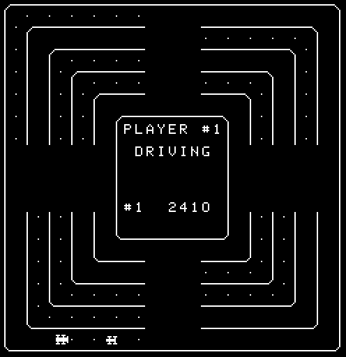Crash Arcade Screenshot: Both cars are in the same lane, a crash can't be avoided now...