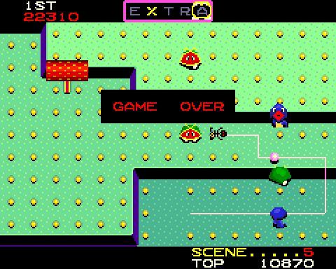 Do! Run Run Arcade Screenshot: Game over.
