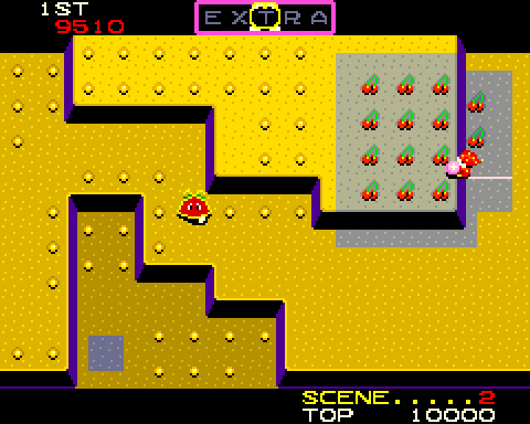 Do! Run Run Arcade Screenshot: Collect cherries for bonus points.
