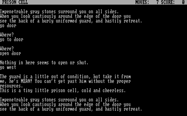 Phantom's Revenge, The IBM PC/Compatibles Screenshot: Trying to sneak past a guard.