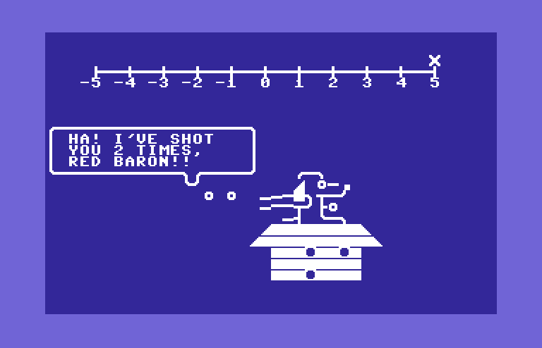 Games III Commodore 64 Screenshot: Snoopy: I shot the Red Baron!