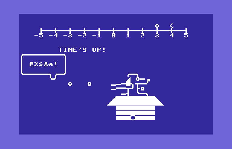 Games III Commodore 64 Screenshot: Snoopy: Time's up!
