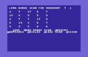 Games III for Commodore 64 - Star Trek: long range scan.