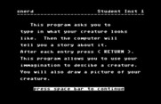 Games III for Commodore 64 - Snerd: student instructions.