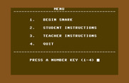 Games III for Commodore 64 - Snark: main menu.