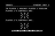 Games III for Commodore 64 - Snakes: Instructions.