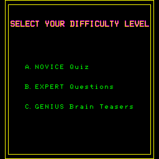 Fax Arcade Screenshot: Select a difficulty.