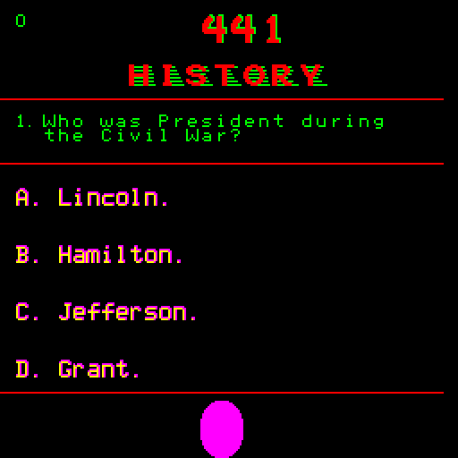 Fax Arcade Screenshot: The first question...