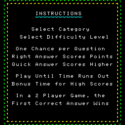 Fax Arcade Screenshot: Game instructions.