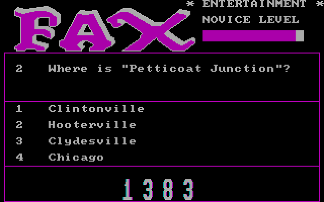 Fax IBM PC/Compatibles Screenshot: Here's the question...