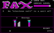 Fax for IBM PC/Compatibles - Player two got an answer right!