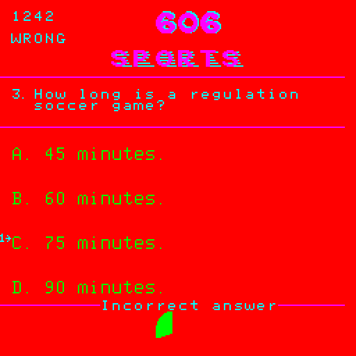 Fax 2 Arcade Screenshot: Oops, that was a wrong response...