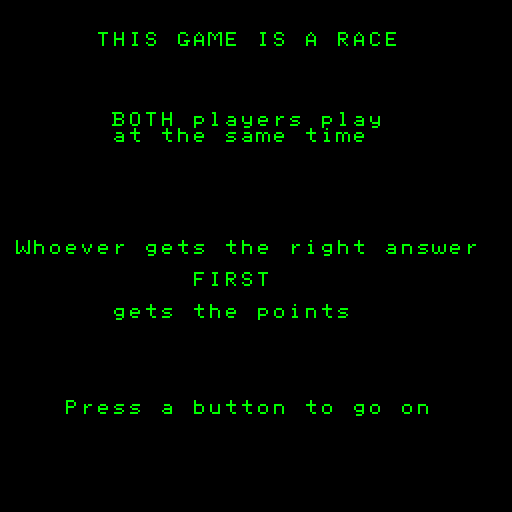 Fax 2 Arcade Screenshot: Additional instructions for a two player game.