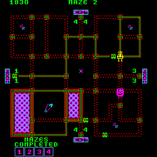Pepper II Arcade Screenshot: Entering maze 2.
