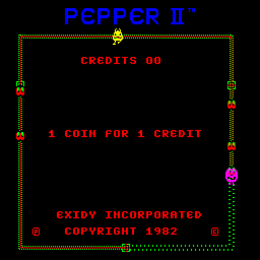 Pepper II Arcade Screenshot: Title screen.