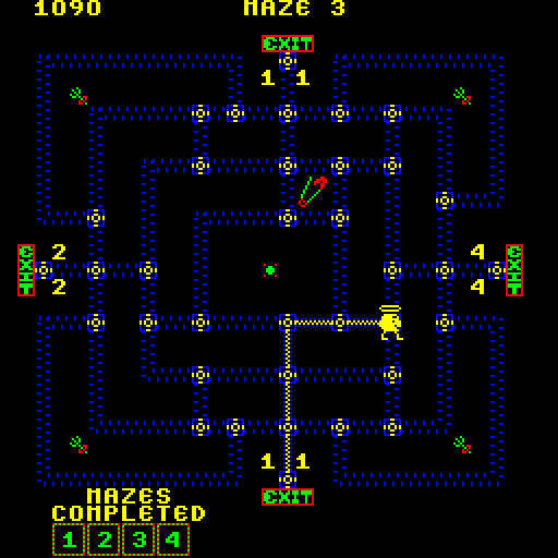 Pepper II Arcade Screenshot: I took an exit over to maze 3...