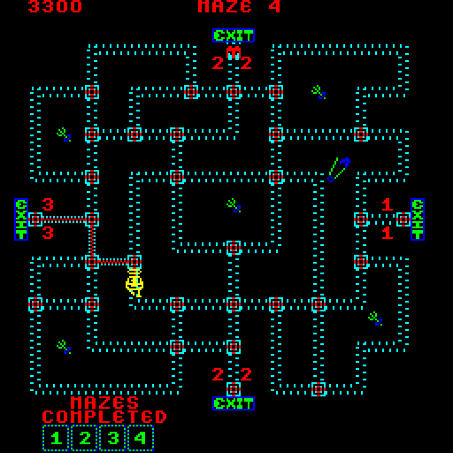 Pepper II Arcade Screenshot: Entering maze 4.