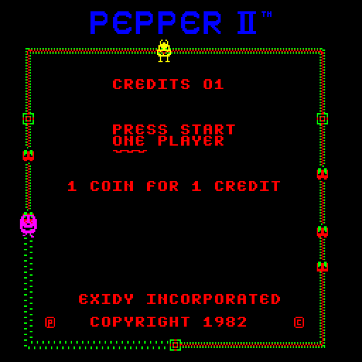 Pepper II Arcade Screenshot: Press start to begin!