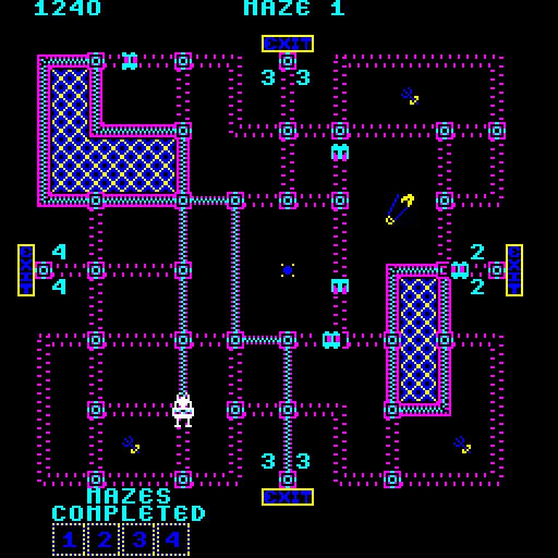 Pepper II Arcade Screenshot: A few areas enclosed...
