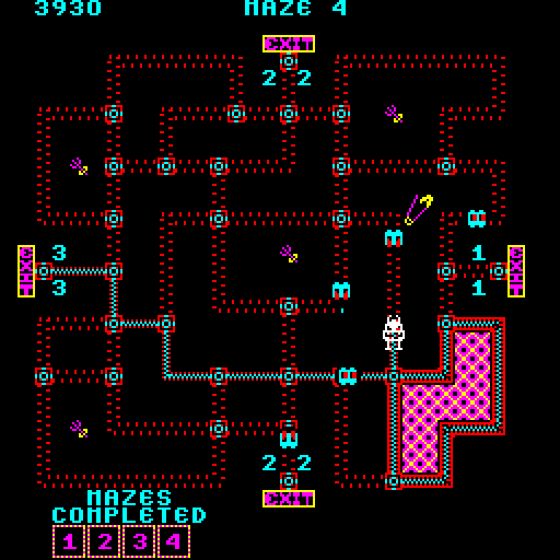Pepper II Arcade Screenshot: One section enclosed...