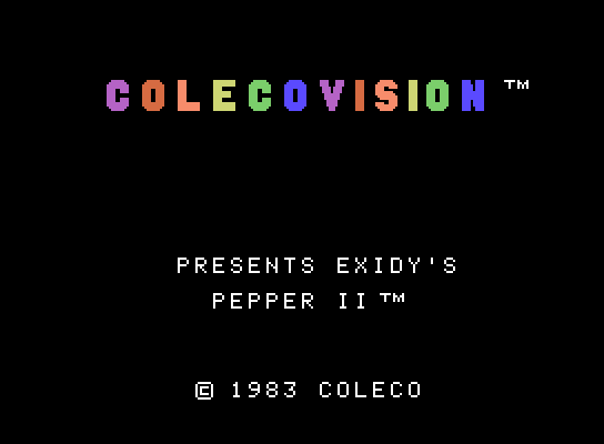 Pepper II ColecoVision Screenshot: Title screen.