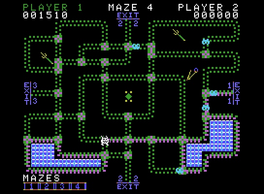 Pepper II ColecoVision Screenshot: Complete segments to fill in blocks.