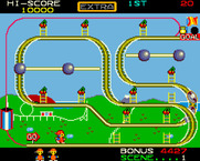Mr. Do's Wild Ride for Arcade - Game start.