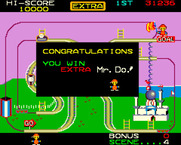 Mr. Do's Wild Ride for Arcade - I won a bonus life!